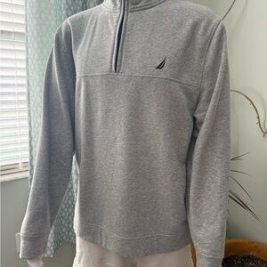 Nautica Men's Heather Gray Quarter-Zip Sweater